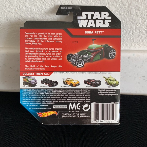 2014 Mattel Hot Wheels Disney Star Wars Boba Fett Car - Picture 15 of 15